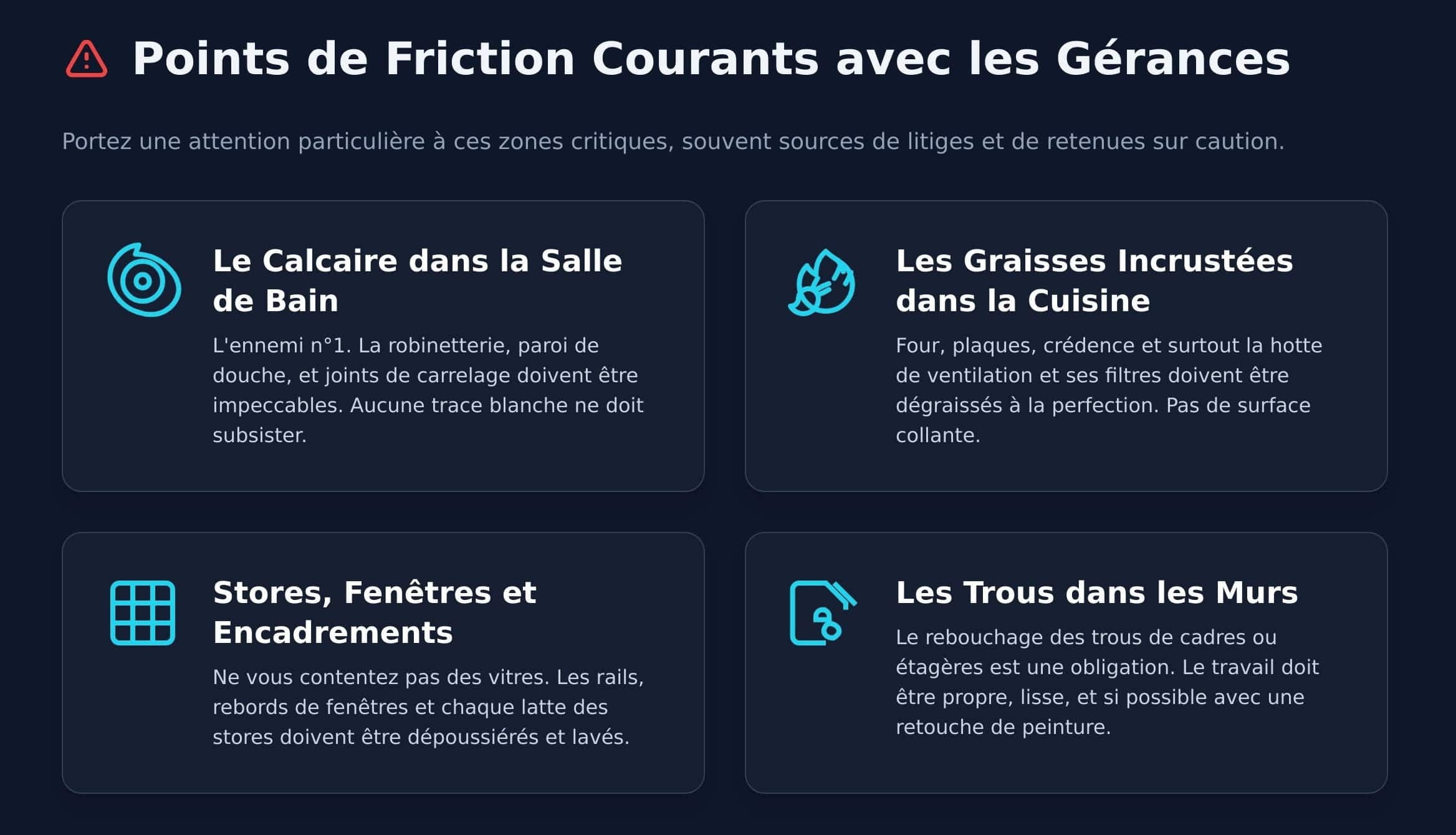 Les points de friction courants avec les gérances
